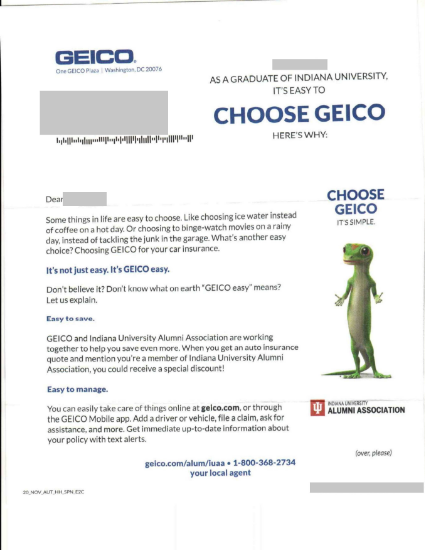 geico direct mail insurance