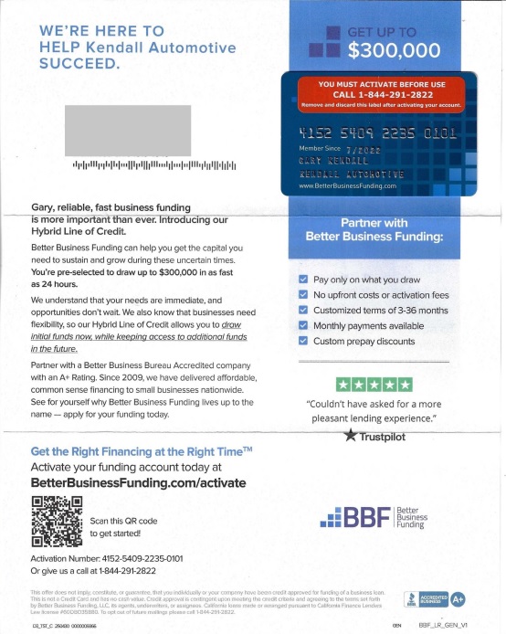 B2B Finance Direct Mail